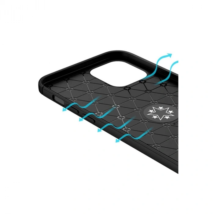 MARSİLYAN™- Apple İphone 12 Kılıf Range Yüzüklü Silikon - Siyah-mavi