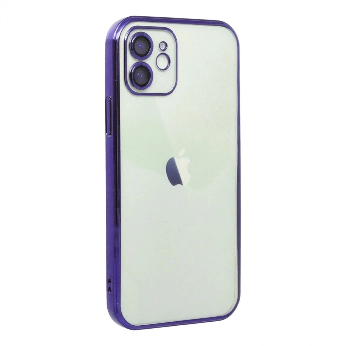 MARSİLYAN™- Apple İphone 12 Kılıf Razer Lensli Silikon - Mor