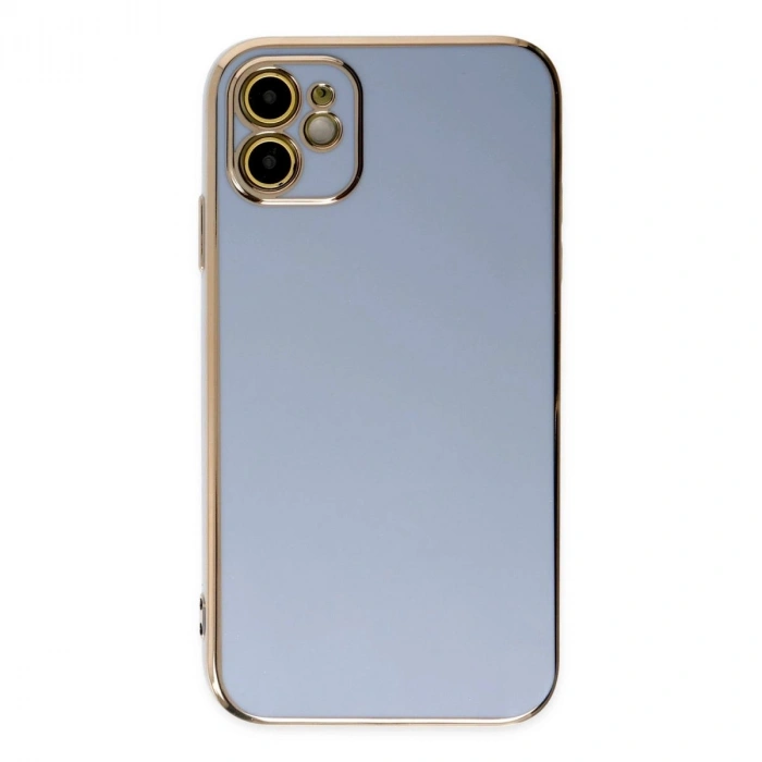 MARSİLYAN™- Apple İphone 12 Kılıf Volet Silikon - Mavi