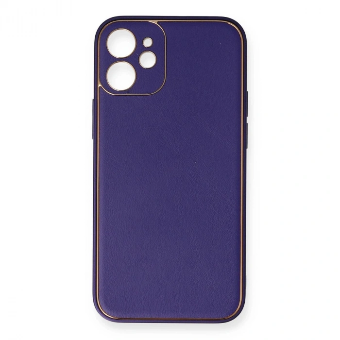 MARSİLYAN™- Apple İphone 12 Mini Kılıf Coco Deri Silikon Kapak - Mor