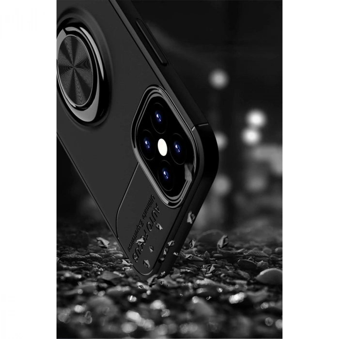 MARSİLYAN™- Apple İphone 12 Mini Kılıf Range Yüzüklü Silikon - Kırmızı