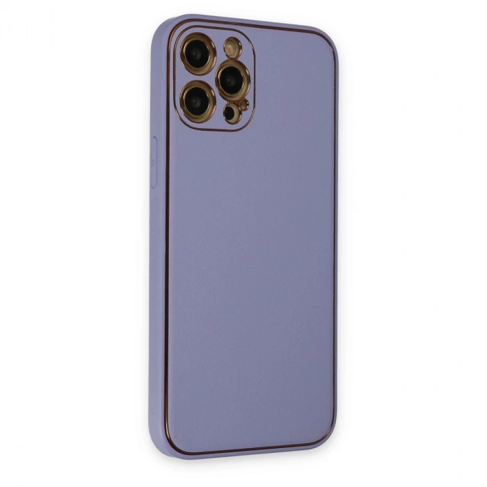 MARSİLYAN™- Apple İphone 12 Pro Kılıf Coco Deri Silikon Kapak - Açık Lila