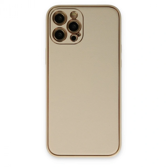 MARSİLYAN™- Apple İphone 12 Pro Kılıf Coco Deri Silikon Kapak - Gold