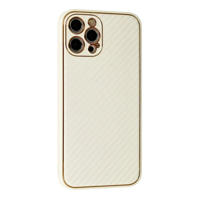 MARSİLYAN™- Apple İphone 12 Pro Kılıf Coco Karbon Silikon - Beyaz