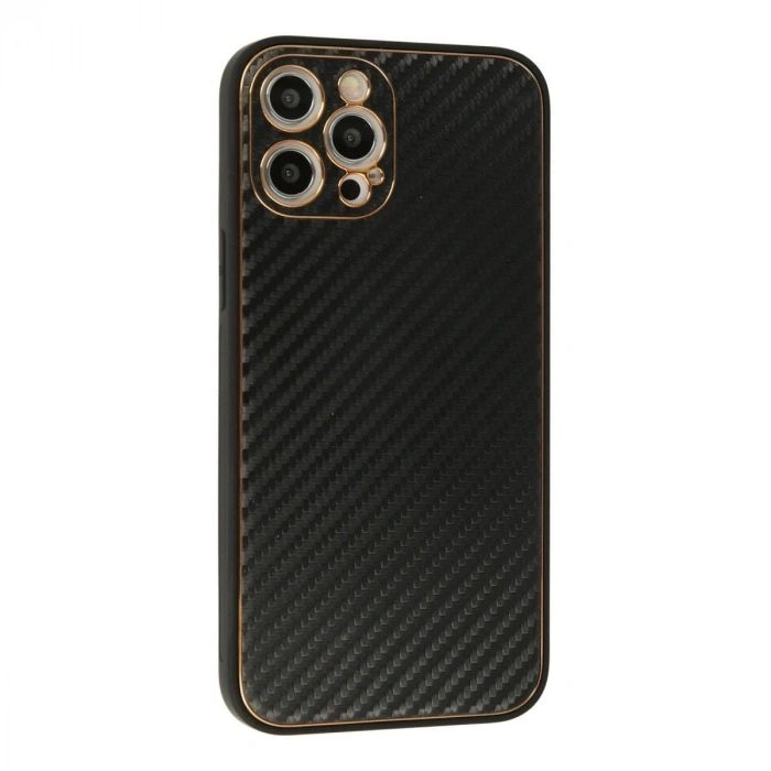 MARSİLYAN™- Apple İphone 12 Pro Kılıf Coco Karbon Silikon - Siyah
