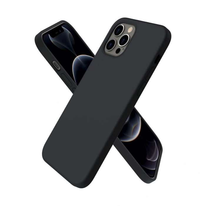 MARSİLYAN™- Apple İphone 12 Pro Kılıf First Silikon - Siyah
