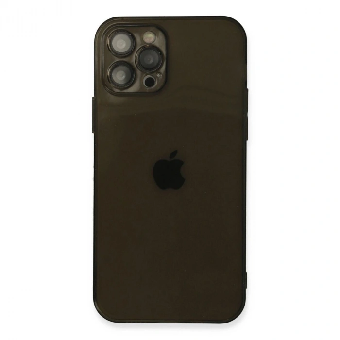 MARSİLYAN™- Apple İphone 12 Pro Kılıf Fly Lens Silikon - Siyah