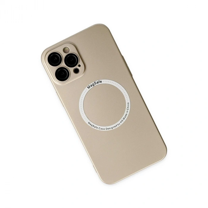 MARSİLYAN™- Apple İphone 12 Pro Kılıf Jack Magneticsafe Lens Silikon - Gold