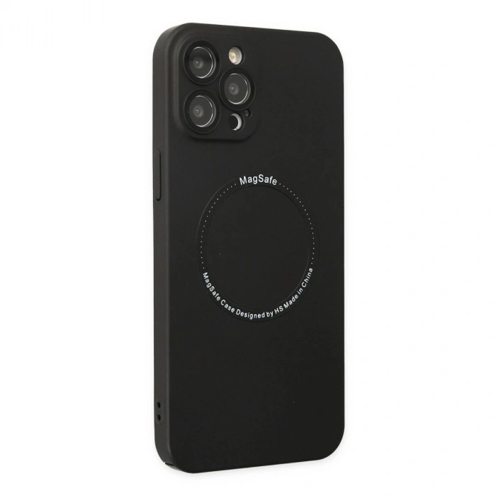 MARSİLYAN™- Apple İphone 12 Pro Kılıf Jack Magneticsafe Lens Silikon - Siyah