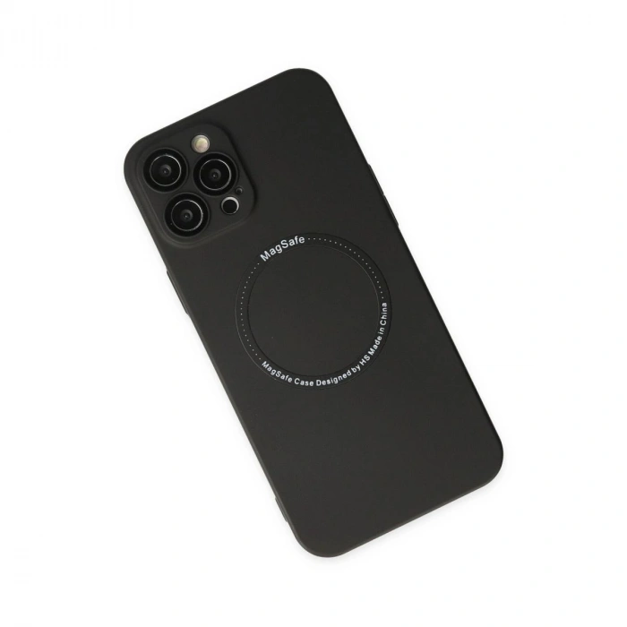 MARSİLYAN™- Apple İphone 12 Pro Kılıf Jack Magneticsafe Lens Silikon - Siyah