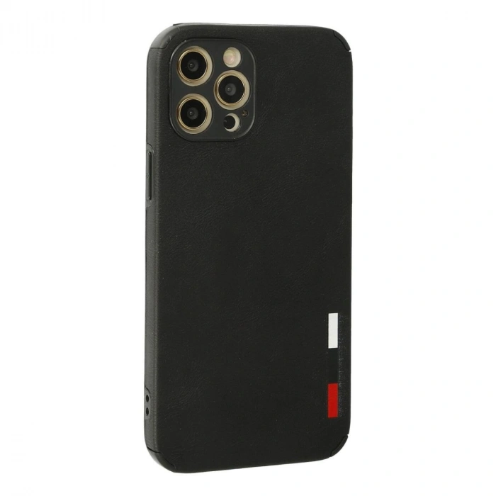 MARSİLYAN™- Apple İphone 12 Pro Kılıf Loop Deri Silikon - Siyah