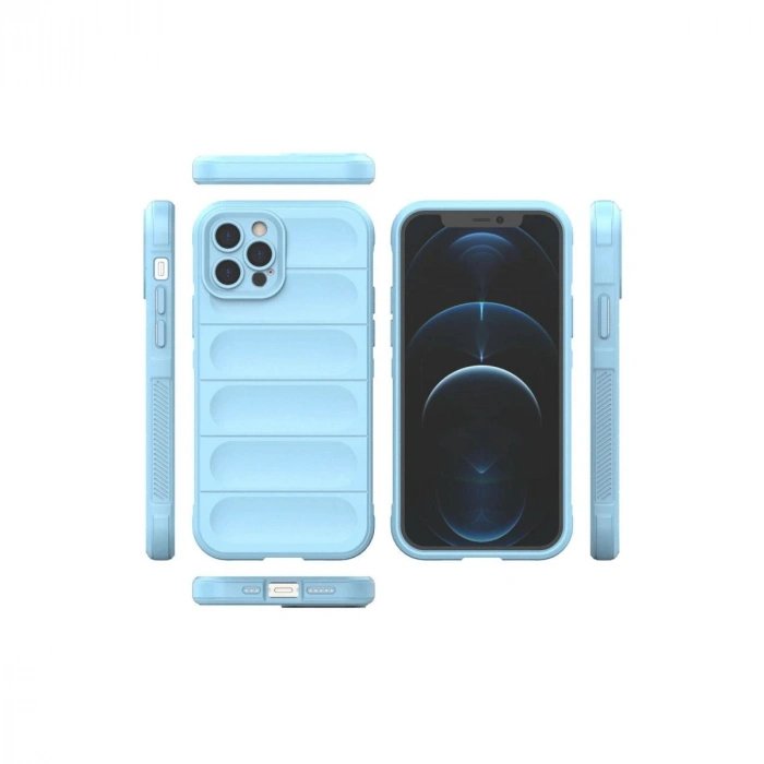 MARSİLYAN™- Apple İphone 12 Pro Kılıf Optimum Silikon - Sky Blue