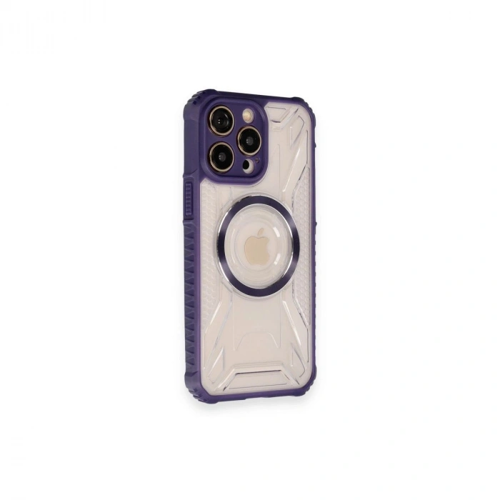 MARSİLYAN™- Apple İphone 12 Pro Kılıf Prag Magneticsafe Kapak - Derin Mor