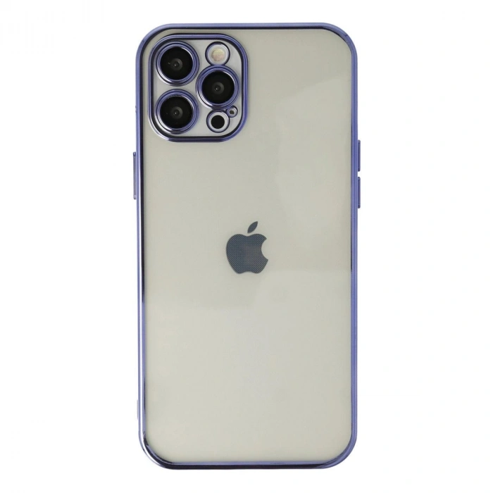 MARSİLYAN™- Apple İphone 12 Pro Kılıf Razer Lensli Silikon - Mor