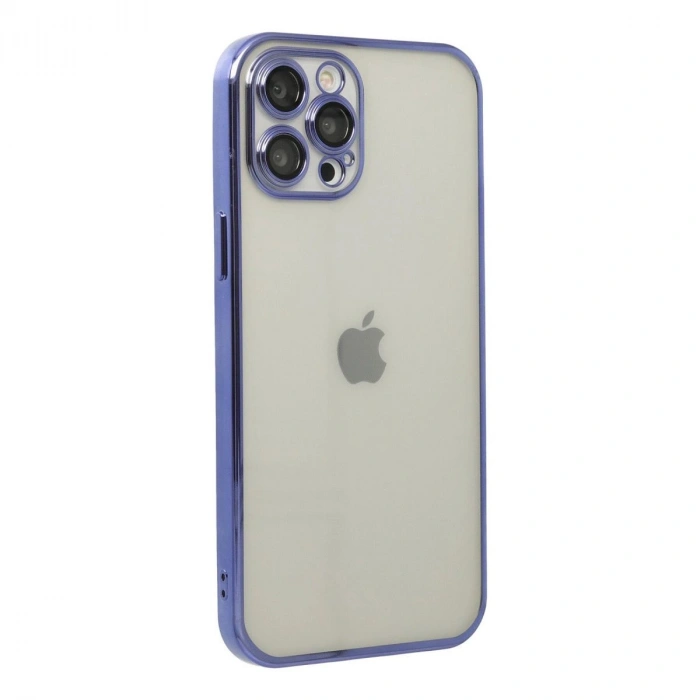 MARSİLYAN™- Apple İphone 12 Pro Kılıf Razer Lensli Silikon - Mor