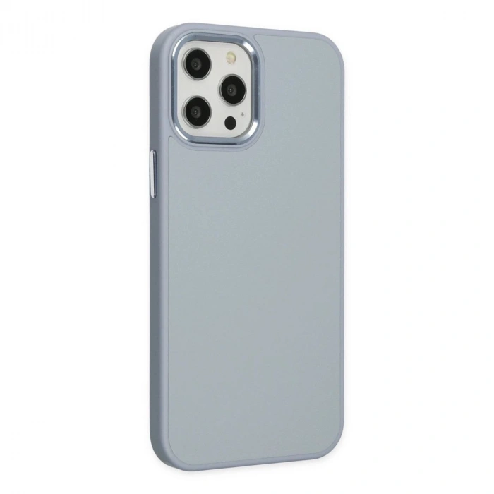 MARSİLYAN™- Apple İphone 12 Pro Max Kılıf Asya Deri Silikon - Sierra Blue