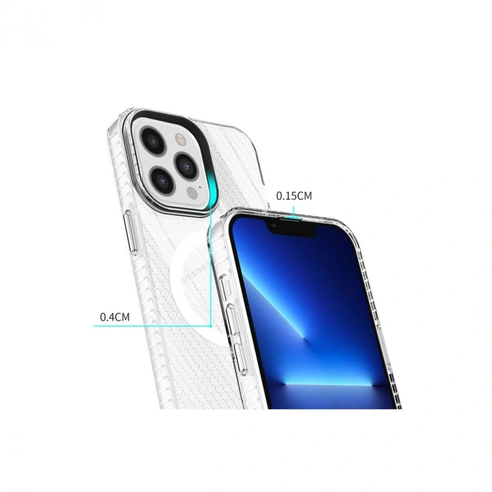 MARSİLYAN™- Apple İphone 12 Pro Max Kılıf Beta Magneticsafe Silikon - Şeffaf