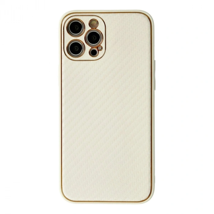 MARSİLYAN™- Apple İphone 12 Pro Max Kılıf Coco Karbon Silikon - Beyaz
