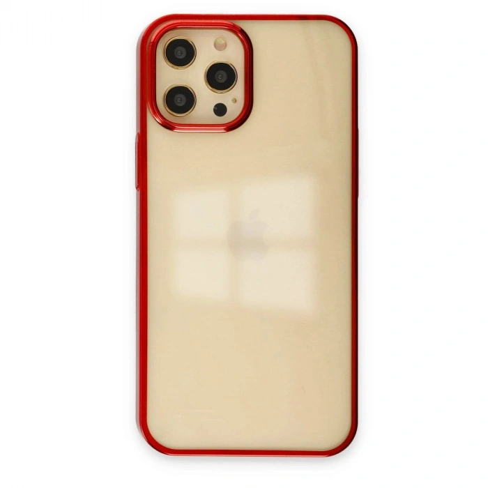 MARSİLYAN™- Apple İphone 12 Pro Max Kılıf Element Silikon - Kırmızı