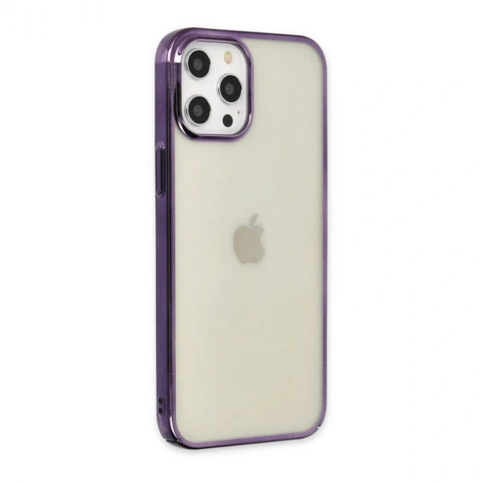 MARSİLYAN™- Apple İphone 12 Pro Max Kılıf Element Silikon - Mor