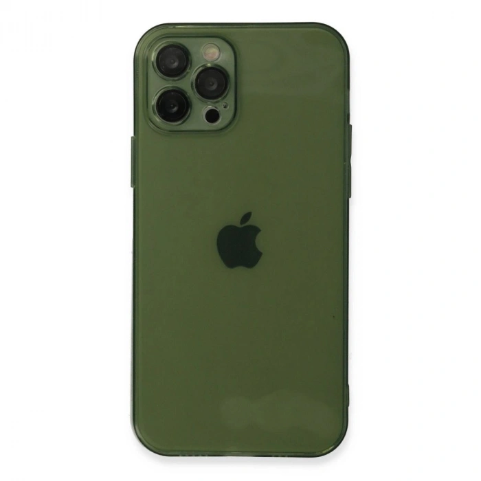 MARSİLYAN™- Apple İphone 12 Pro Max Kılıf Fly Lens Silikon - Yeşil