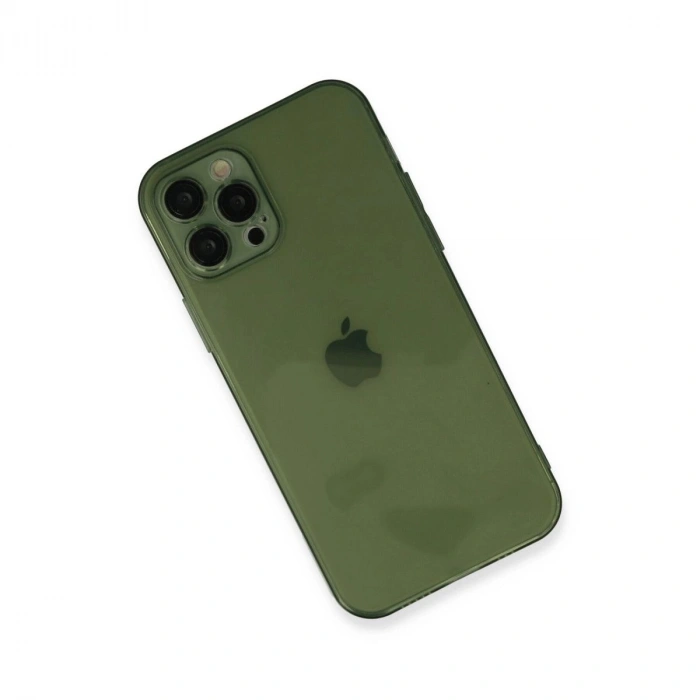 MARSİLYAN™- Apple İphone 12 Pro Max Kılıf Fly Lens Silikon - Yeşil