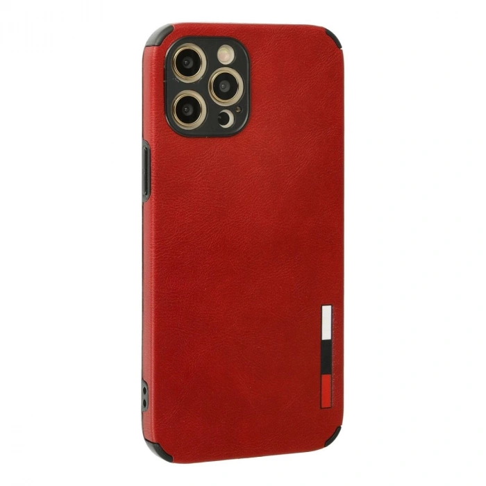 MARSİLYAN™- Apple İphone 12 Pro Max Kılıf Loop Deri Silikon - Kırmızı