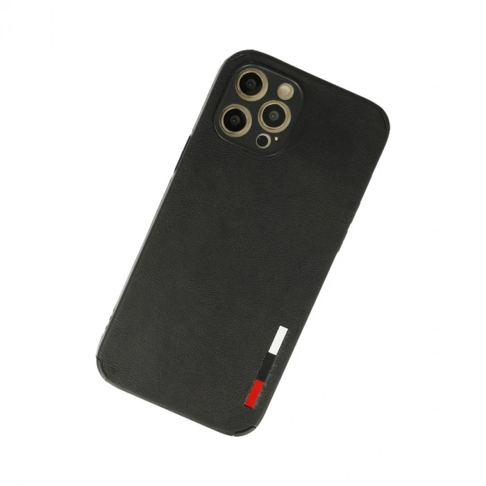 MARSİLYAN™- Apple İphone 12 Pro Max Kılıf Loop Deri Silikon - Siyah