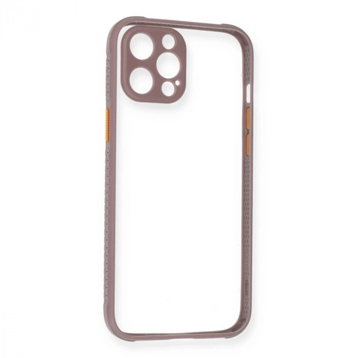 MARSİLYAN™- Apple İphone 12 Pro Max Kılıf Miami Şeffaf Silikon - Açık Mor