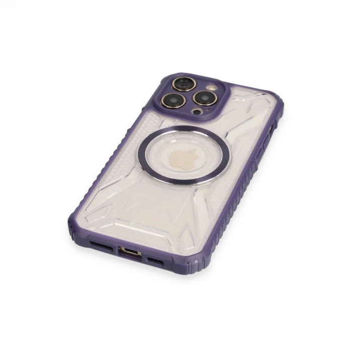 MARSİLYAN™- Apple İphone 12 Pro Max Kılıf Prag Magneticsafe Kapak - Derin Mor
