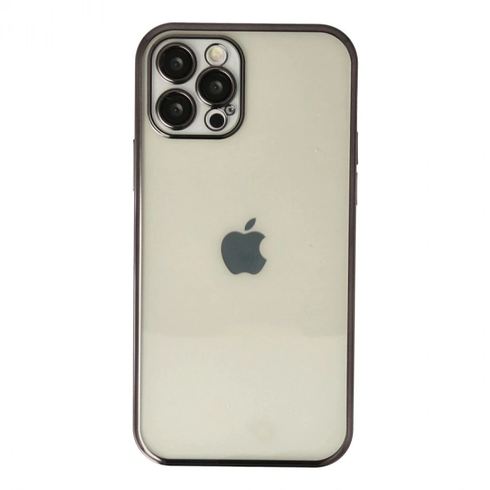 MARSİLYAN™- Apple İphone 12 Pro Max Kılıf Razer Lensli Silikon - Siyah