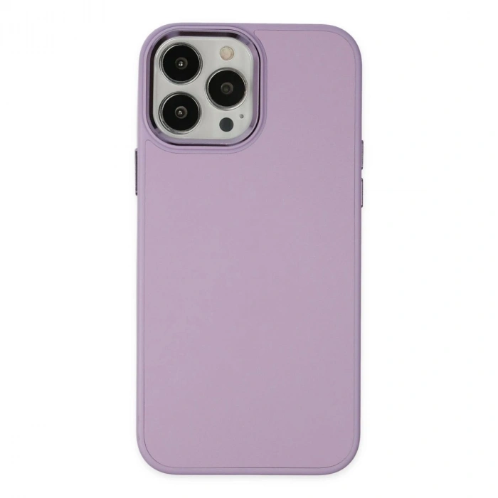 MARSİLYAN™- Apple İphone 13 Pro Kılıf Asya Deri Silikon - Lila
