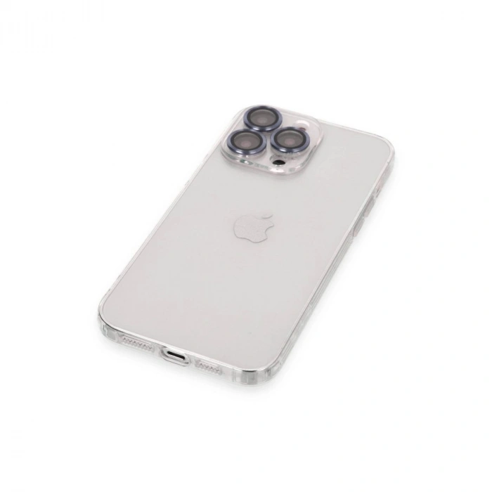 MARSİLYAN™- Apple İphone 13 Pro Kılıf Luko Lens Silikon - Sierra Blue