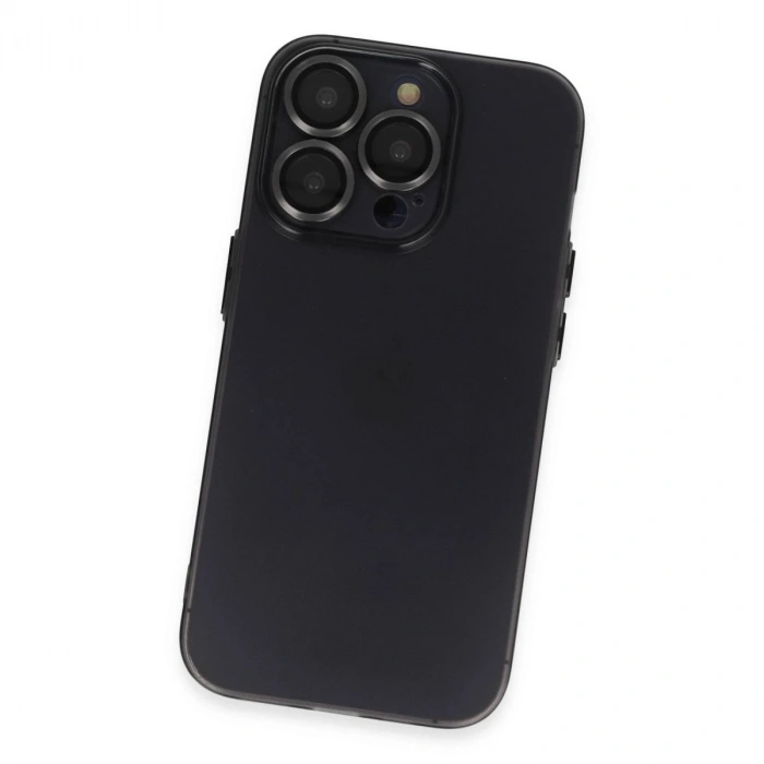 MARSİLYAN™- Apple İphone 13 Pro Kılıf Luko Lens Silikon - Siyah