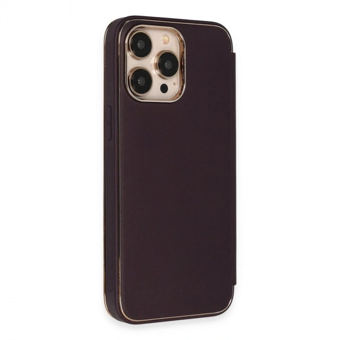 MARSİLYAN™- Apple İphone 13 Pro Max Kılıf Dolpin Kapaklı - Derin Mor