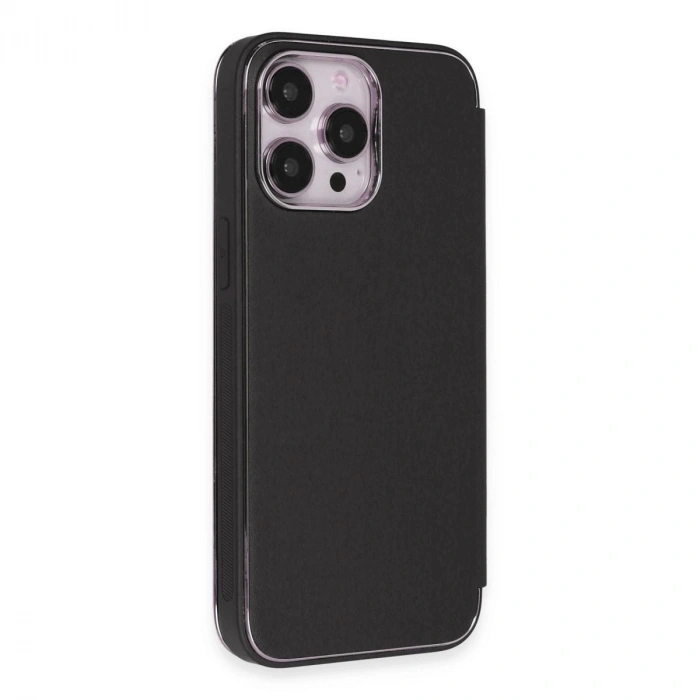 MARSİLYAN™- Apple İphone 13 Pro Max Kılıf Dolpin Kapaklı - Siyah