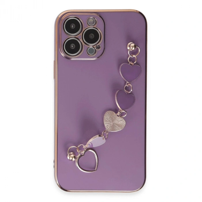 MARSİLYAN™- Apple İphone 13 Pro Max Kılıf Esila Silikon - Mor