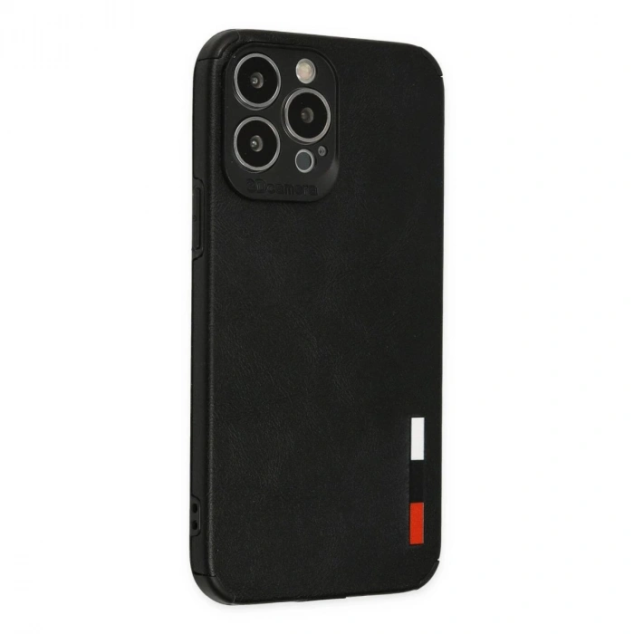 MARSİLYAN™- Apple İphone 13 Pro Max Kılıf Loop Deri Silikon - Siyah