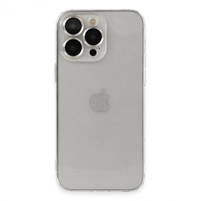 MARSİLYAN™- Apple İphone 13 Pro Max Kılıf Luko Lens Silikon - Gümüş