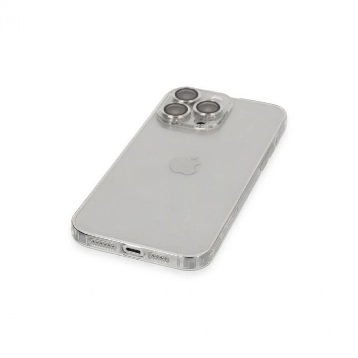 MARSİLYAN™- Apple İphone 13 Pro Max Kılıf Luko Lens Silikon - Gümüş