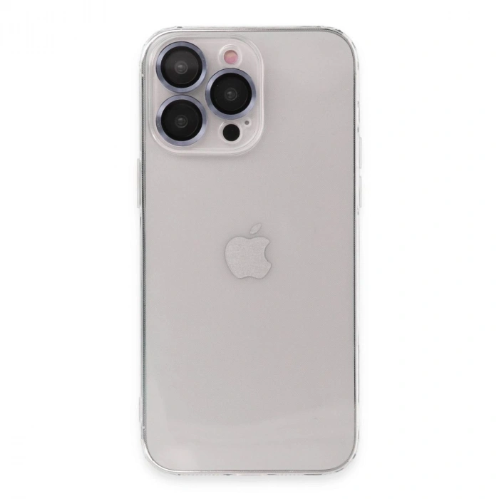 MARSİLYAN™- Apple İphone 13 Pro Max Kılıf Luko Lens Silikon - Sierra Blue