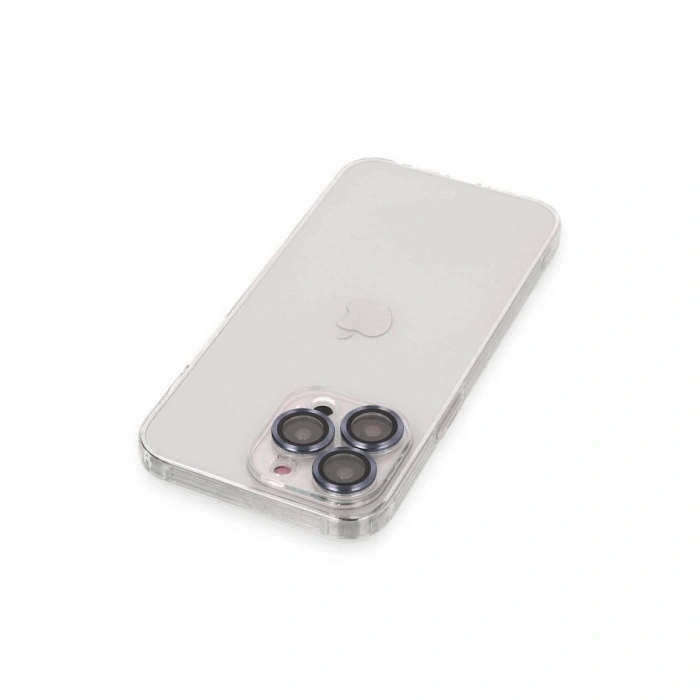 MARSİLYAN™- Apple İphone 13 Pro Max Kılıf Luko Lens Silikon - Sierra Blue