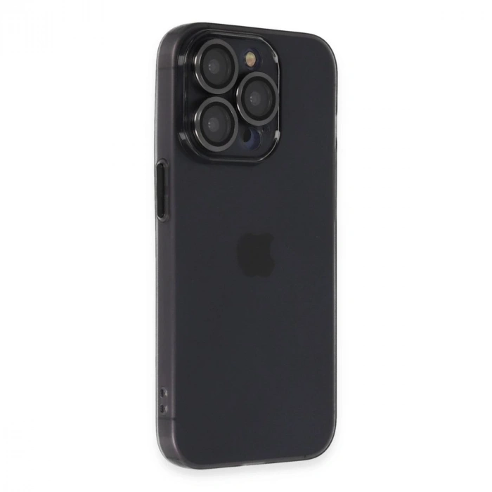 MARSİLYAN™- Apple İphone 13 Pro Max Kılıf Luko Lens Silikon - Siyah