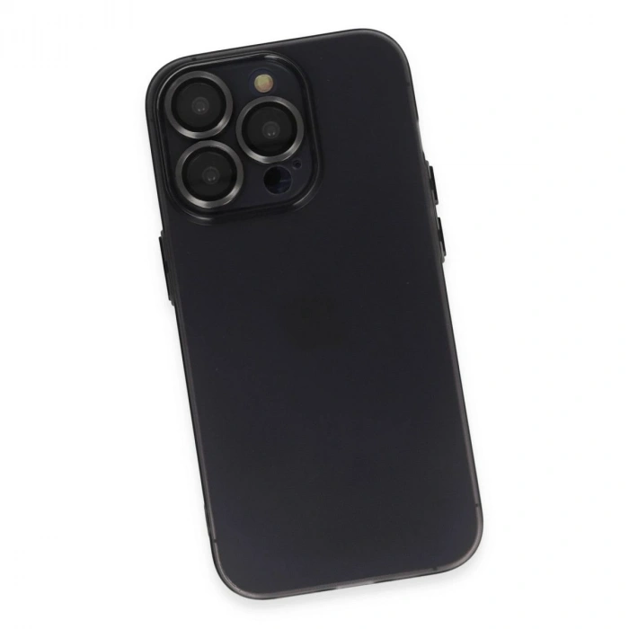 MARSİLYAN™- Apple İphone 13 Pro Max Kılıf Luko Lens Silikon - Siyah