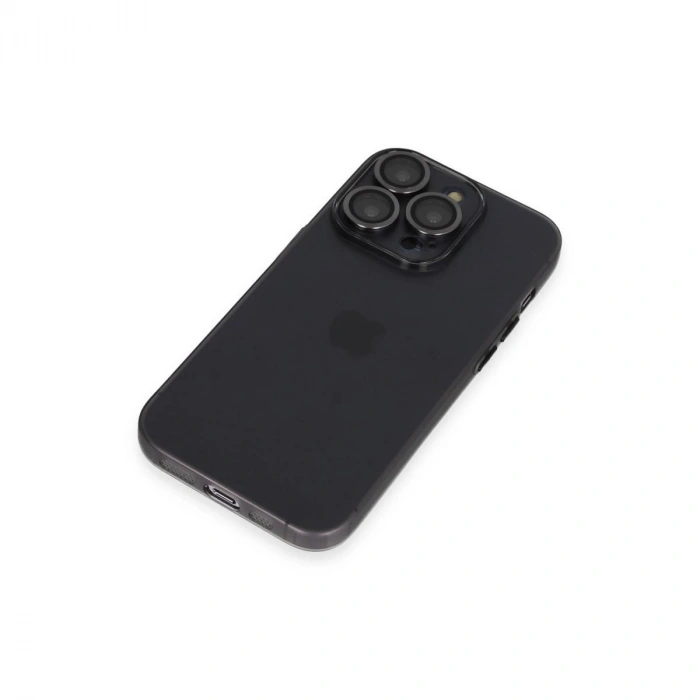 MARSİLYAN™- Apple İphone 13 Pro Max Kılıf Luko Lens Silikon - Siyah