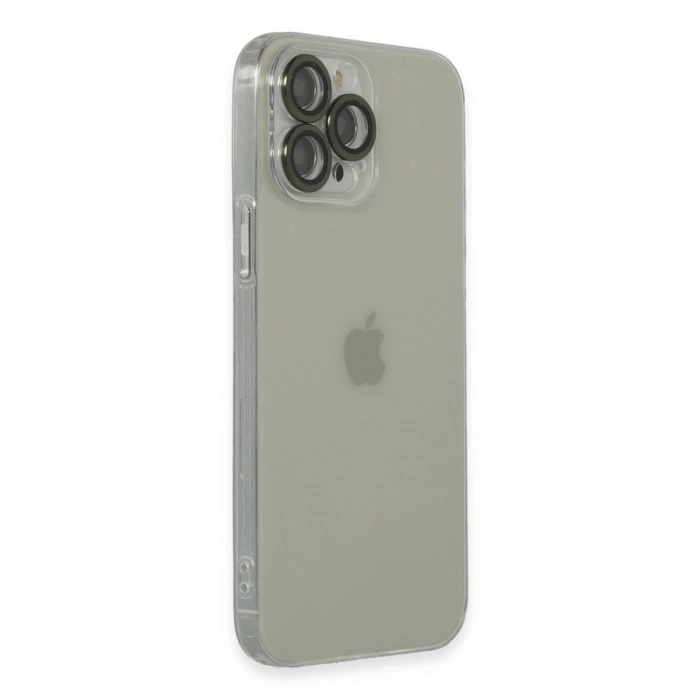 MARSİLYAN™- Apple İphone 13 Pro Max Kılıf Luko Lens Silikon - Yeşil