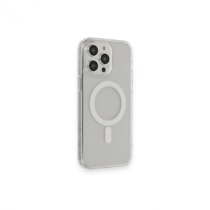 MARSİLYAN™- Apple İphone 13 Pro Max Kılıf Matte Şeffaf Magneticsafe - Şeffaf