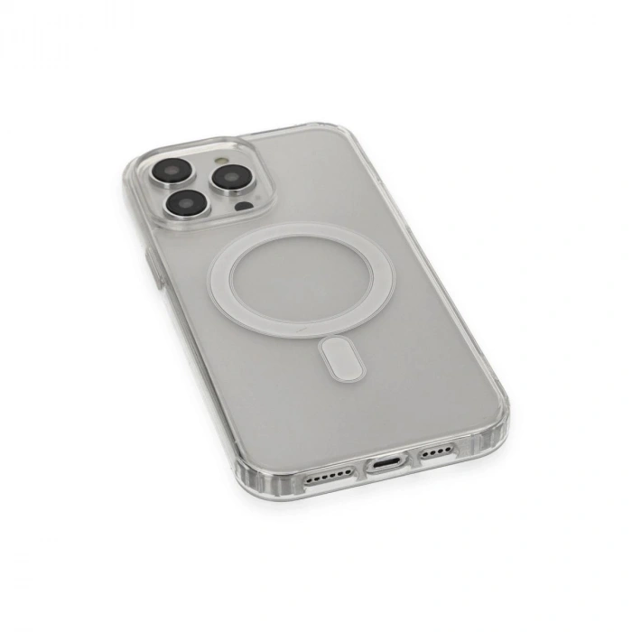 MARSİLYAN™- Apple İphone 13 Pro Max Kılıf Matte Şeffaf Magneticsafe - Şeffaf