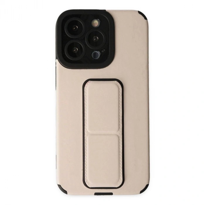 MARSİLYAN™- Apple İphone 13 Pro Max Kılıf Mega Standlı Silikon - Gold