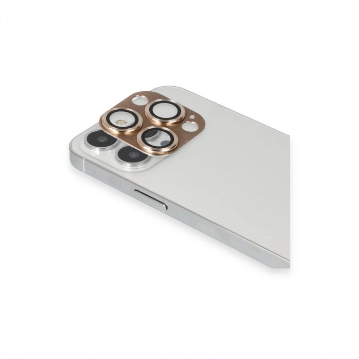 MARSİLYAN™- Apple İphone 13 Pro Max Pers Alüminyum Kamera Lens - Gold
